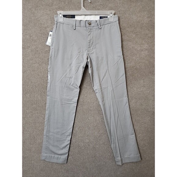 Polo Ralph Lauren Slim-Fit Chino Pants Mens 30x30 Soft Gray Stretch NEW - Picture 1 of 9